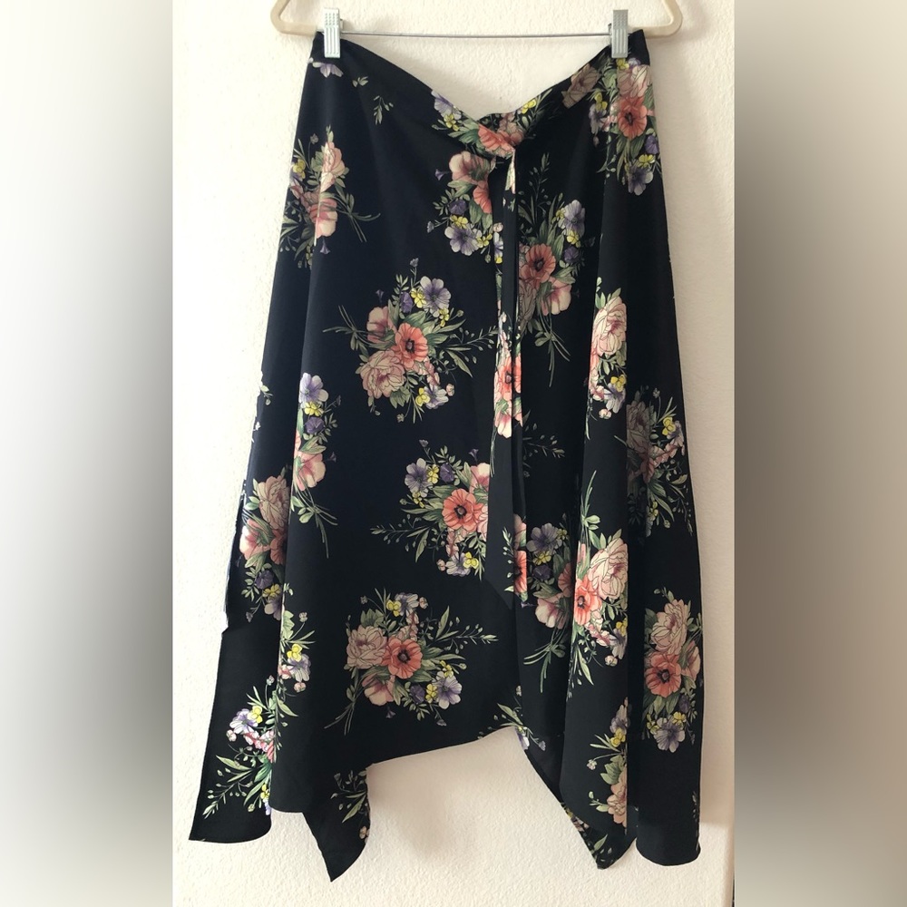 Topshop Black Floral maxi Skirt Size US12